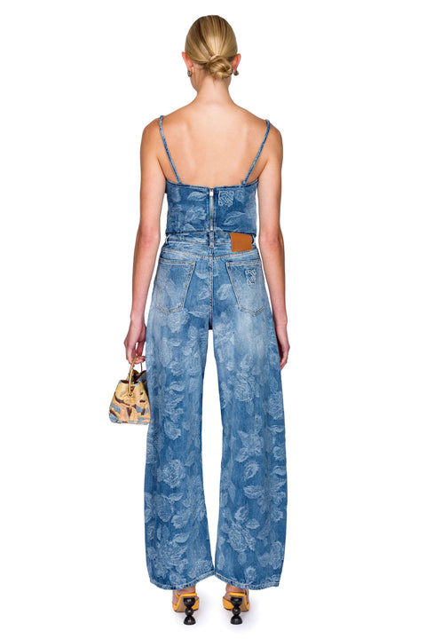 Floral Denim Trousers