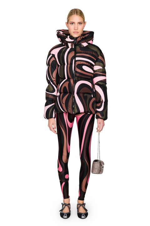 Marmo Print Nylon Down Jacket