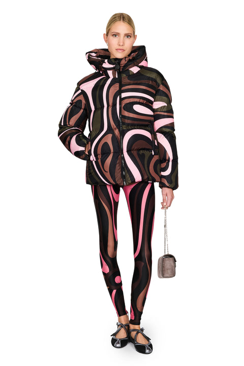 Marmo Print Nylon Down Jacket