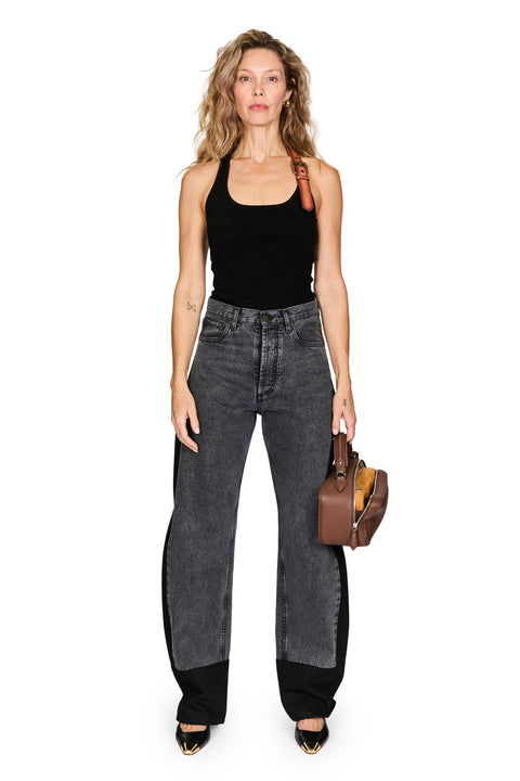 Leather Belt Knit Top