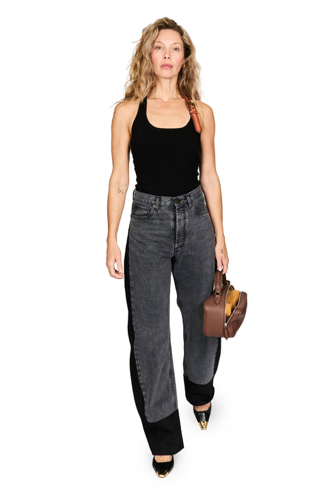 Leather Belt Knit Top