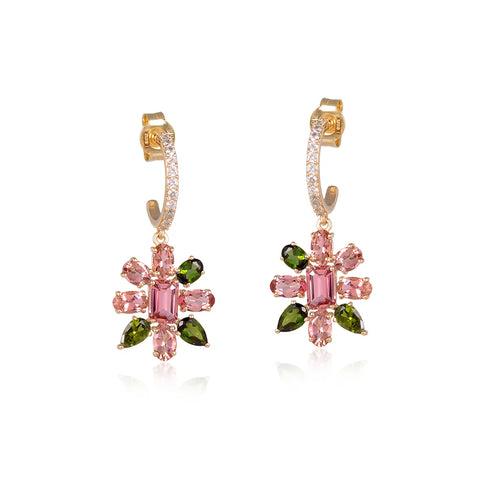 Mini Jaipur Petal Earrings Tourmaline