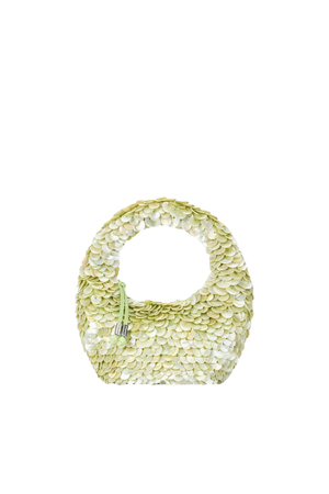 Green pearl shell handbag