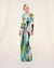 Linny Sun-Ray Printed Cowl-Neck Maxi Dress