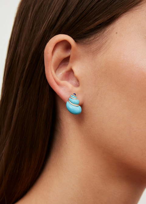 Turquoise Small Shell Earrings