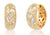 Gold chubby huggie earrings with different shaped diamonds