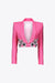 Ghost image of Area embroidered butterfly cropped blazer in pink
