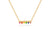 Very close-up image of the Diamond and Rainbow Chloe Bar Necklace, emphasizing the intricate and colorful details