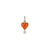 Close up view of the Carnelian Byrdie Heart on a white background.  
