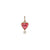 Close up of Pink Tourmaline heart charm