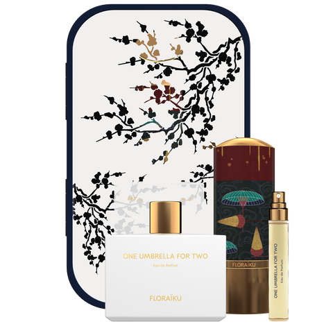 Close look at the perfume set and its packaging