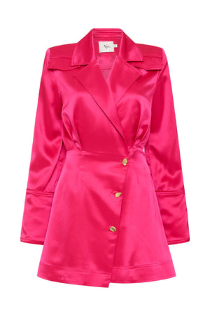 Ghost image of Aje echo mini shirt dress in hot pink