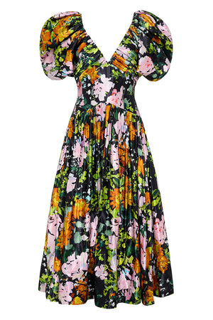 Ghost image of Aje gabrielle plunge midi dress in midnight floral