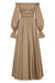 Ghost image of Aje wattle off shoulder midi dress in taupe grey