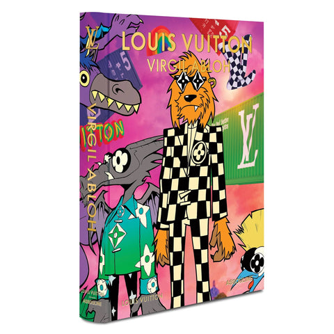 Spine and front cover of the Louis Vuitton cartoon cover book