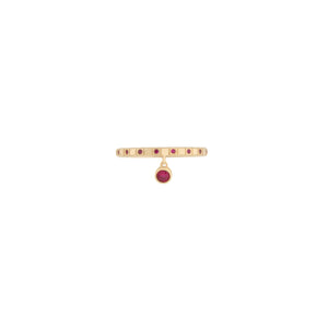 Dancing Ring In 14K Set With Genuine Rubies